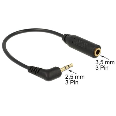 Delock Sztereo audi kábel jack 2.5 mm 3 tűs apa > Sztereo jack 3.5 mm 3 ...