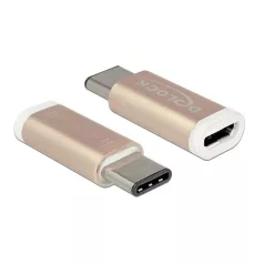  Delock adapter USB Type-C 2.0 apa (host) > USB 2.0 Micro-B anya (eszköz) réz színű