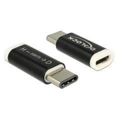 Delock Adapter USB 2.0 Micro-B anya > USB C típus 2.0 apa, fekete
