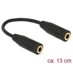   Delock Adapter Audio sztereó jack 3,5 mm-es, 4 pólusú anya > anya 13 cm