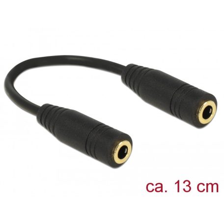 Delock Adapter Audio sztereó jack 3,5 mm-es, 4 pólusú anya > anya 13 cm