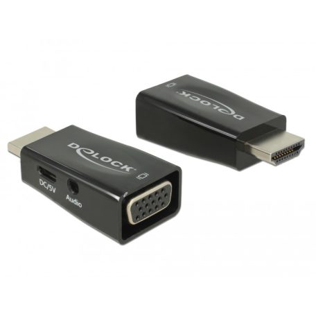 Delock Adapter HDMI-A dugó > VGA hüvely audióval