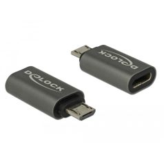 Delock Adapter USB 2.0 Micro-B apa - USB Type-C 2.0 anya adapter antracit