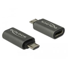   Delock Adapter USB 2.0 Micro-B apa - USB Type-C 2.0 anya adapter antracit