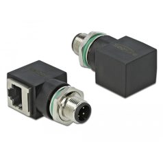   Delock Hálózati adapter M12 4 tűs D-kódolt adugó - RJ45 anya