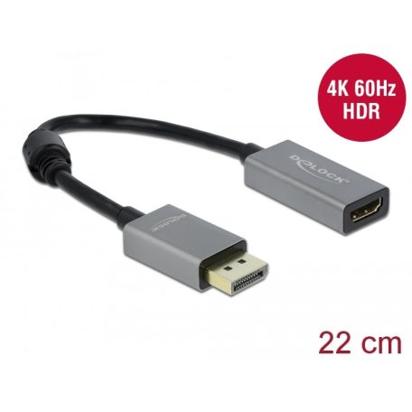 Delock Aktív DisplayPort 1.4 - HDMI átalakító 4K 60 Hz (HDR)