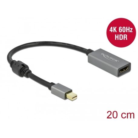 Delock Aktív mini DisplayPort 1.4 - HDMI átalakító 4K 60 Hz (HDR)