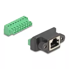   Delock RJ45 anya - Terminal Block Adapter beszereléshez 8 tűs 2-részes