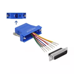   Delock Kék D-Sub 25-tűs apa –RJ45 anya összekötő adapter