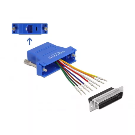 Delock Kék D-Sub 25-tűs apa –RJ45 anya összekötő adapter
