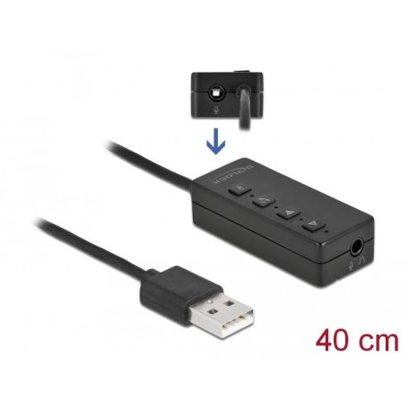 Delock USB fejhallgató és mikrofon adapter 2 x 3,5 mm-es sztereo jackkel ...