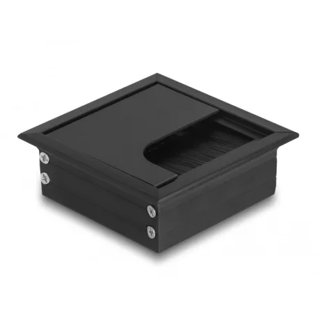 Delock Kábel tömítő/rendező asztalba szerelt változathoz kefével 80 x 80 x 28 mm méretű, fekete