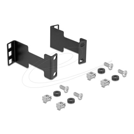Delock Szerver Rack mélységbővítést alakító beszerelési készlet szerelési/rögzítési mélység növelésére akár 10 cm-rel 1U fekete