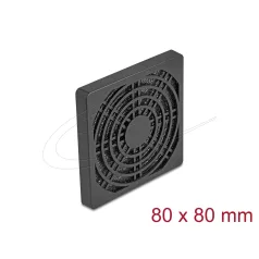 Delock Ventilátor rács porszűrővel 80 x 80 mm fekete