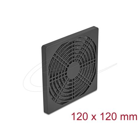 Delock Ventilátor rács porszűrővel 120 x 120 mm fekete