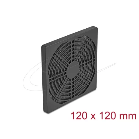 Delock Ventilátor rács porszűrővel 120 x 120 mm fekete