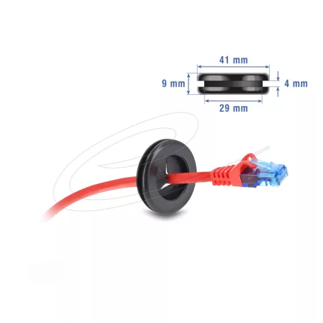 Delock Gumi kábelhüvely átmérője, kerek 32 mm fekete 2 db.