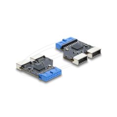   Delock USB 5 Gbps elosztó 20 tűs csatlakozó aljzat – 2 x USB 5 Gbps E típusú A kulcsos aljzat