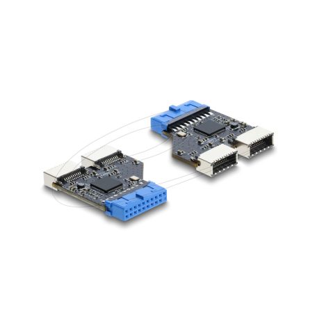 Delock USB 5 Gbps elosztó 20 tűs csatlakozó aljzat – 2 x USB 5 Gbps E típusú A kulcsos aljzat