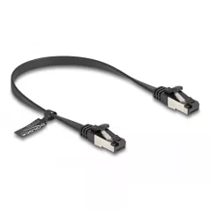   Delock RJ45 lapos patch kábel apa - apa Cat.8.1 flexibilis 0,25 m fekete
