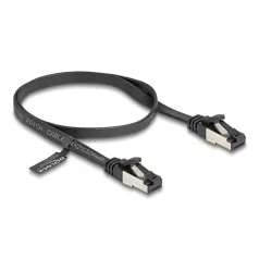   Delock RJ45 lapos patch kábel apa - apa Cat.8.1 flexibilis 0,5 m fekete