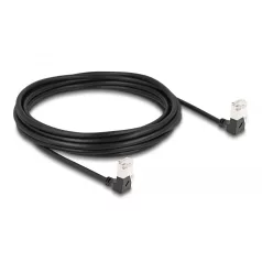   Delock RJ45 hálózati kábel Cat.6A S/FTP vékony 90° fokban lefelé / lefelé hajló 5 m fekete