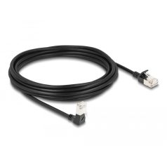   Delock RJ45 hálózati kábel Cat.6A S/FTP vékony 90° fokban lefelé hajló / egyenes 5 m fekete