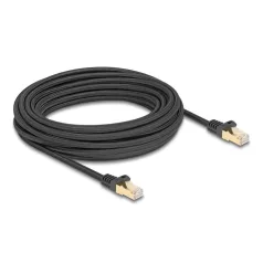   Delock RJ45 hálózati kábel fonott borítással Cat.6A S/FTP apa - apa 10 m fekete