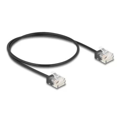Delock RJ45 hálózati kábel Cat.6 UTP ultra vékony 0,5 m, fekete