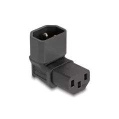   Delock Tápadapter IEC 60320 - C14 - C13, apa / anya, 10 A, 90°-ban hajlított