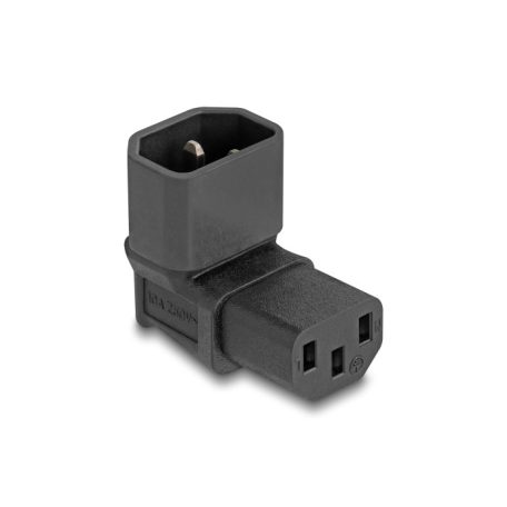 Delock Tápadapter IEC 60320 - C14 - C13, apa / anya, 10 A, 90°-ban hajlított