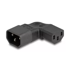  Delock Tápadapter IEC 60320 - C14 - C13, apa / anya, 10 A, 90°-ban balra / jobbra hajlított
