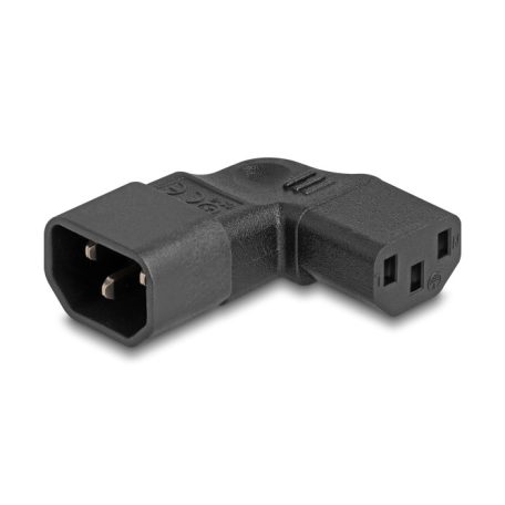 Delock Tápadapter IEC 60320 - C14 - C13, apa / anya, 10 A, 90°-ban balra / jobbra hajlított