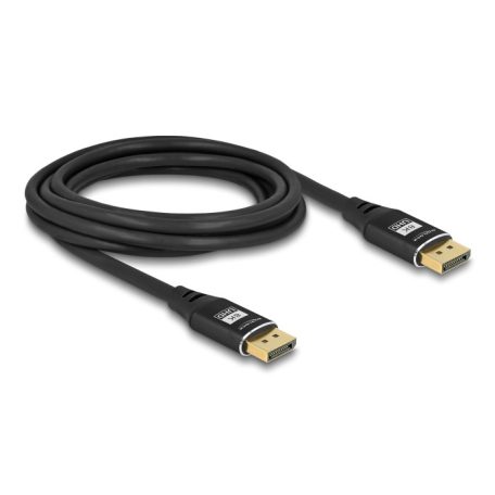 CSOMAGOLÁS SÉRÜLT Delock DisplayPort kábel 8K 60 Hz 3 m fekete fém