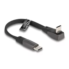   Delock USB 2.0 Laposkábel USB Type-C™ apa - USB Type-C™ apa USB Type-C™ apa hajlított PD 3.0 60 W 14 cm fekete