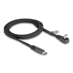  Delock USB 2.0 Laposkábel USB Type-C™ apa - USB Type-C™ apa USB Type-C™ apa hajlított PD 3.0 60 W 1 m fekete