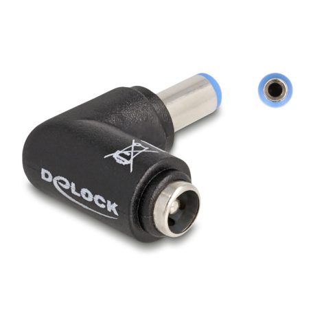Delock DC adapter 5,5 x 2,1 mm apa – 5,5 x 2,1 anya 90°-ban hajlított