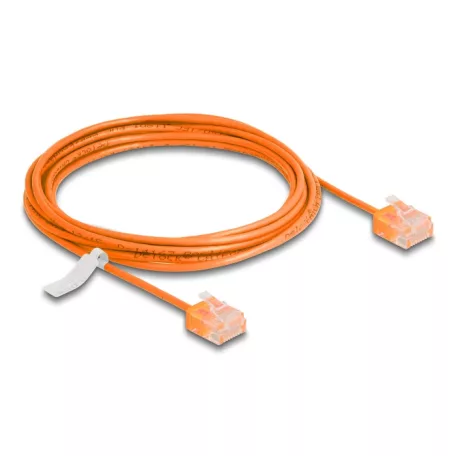 Delock RJ45 hálózati kábel Cat.6 UTP ultravékony 3 m narancssárga rövid csatlakoztatókkal