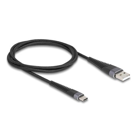 Delock USB 2.0 kábel A-típusú USB apa - USB Type-C™ apa meghosszabbított hajlítás védelemmel 1 m