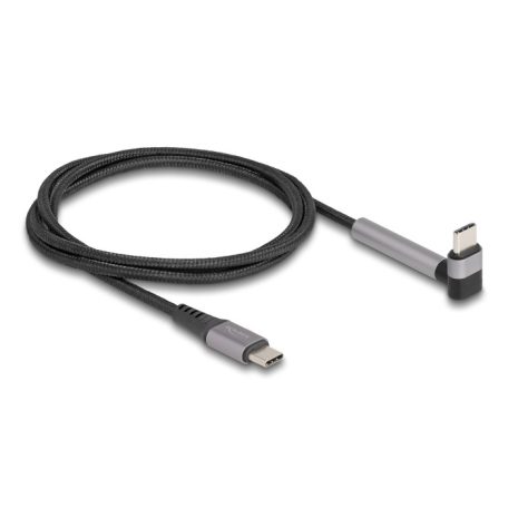 Delock USB 2.0 kábel USB Type-C™ apa – apa eszközökhöz hajlított álló funkcióval PD 3.0 60 W 1,5 m