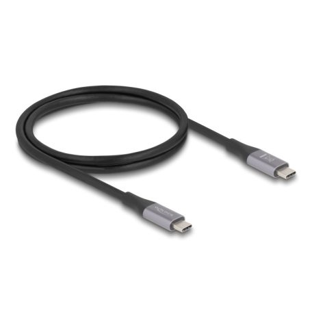 Delock USB 40 Gbps kábel USB Type-C™ dugó - dugó PD 3.1 240 W E-Marker 1 m szürke fém