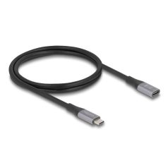   Delock USB 40 Gbps bővítő kábel USB Type-C™ apa - anya PD 3.1 240 W 1 m szürke fém