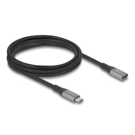 Delock USB 40 Gbps bővítő kábel USB Type-C™ apa - anya PD 3.1 240 W 2 m szürke fém