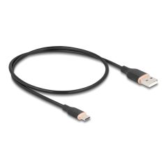   Delock USB 2.0 kábel USB A-típusú dugó - USB Type-C™ dugó 0,5 m fekete Szilikon
