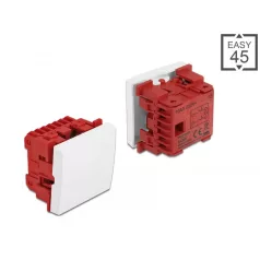   Delock Easy 45 egyes kapcsoló kétpóluső egyirányú 45 x 45 mm, fehér