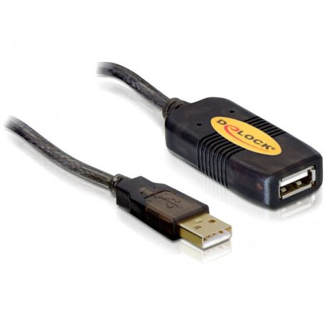 Delock aktív USB 2.0 hosszabbító kábel, 5 m.