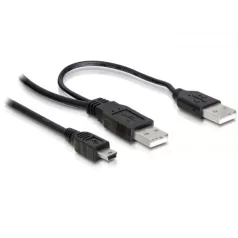 Delock kábel, 2db USB-A 2.0 apa - USB mini 5 tűs