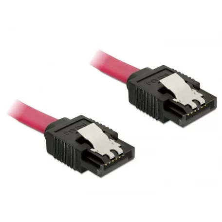 Delock SATA 6Gbps 70cm egyenes-egyenes piros kábel