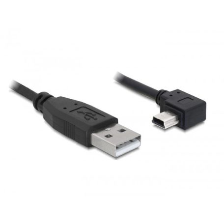 Delock USB 2.0-A apa - USB mini-B 5 tűs  könyök apa átalakító kábel, 1m