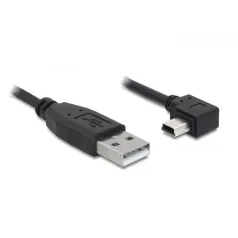   Delock USB 2.0-A apa - USB mini-B 5 tűs  hajlított apa átalakító kábel, 2m